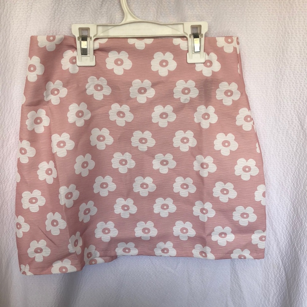 Flower blush pink skirt